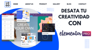 Publicidad de constructor de sitios web Elementor Pro.