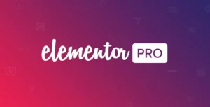 Logo Elementor Pro sobre fondo degradado.