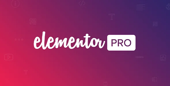 Logo Elementor Pro sobre fondo degradado.