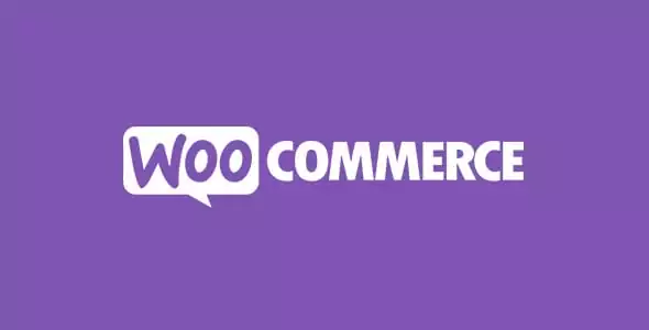 Logo de WooCommerce en fondo morado.
