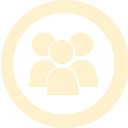 Icono de grupo de personas, ilustración amarilla.