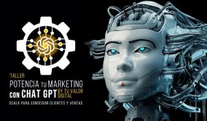 Robot femenino para taller de marketing digital.