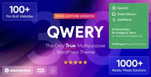 QWERY: Tema multipropósito WordPress con más de 1000 soluciones.