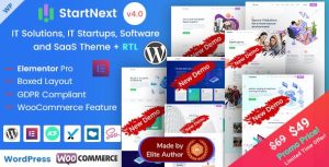 Plantilla WordPress para soluciones TI y startups.