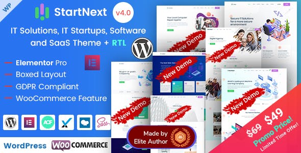 Plantilla WordPress para soluciones TI y startups.