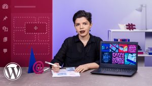 Diseñadora trabajando en Wordpress