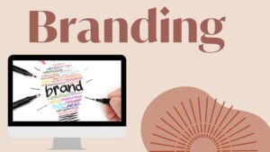 Pantalla con conceptos de branding y diseño gráfico.