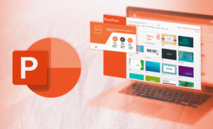 Interfaz de PowerPoint en un portátil