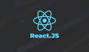 Logo de React JS sobre fondo oscuro
