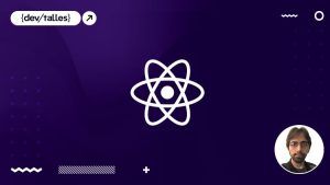 Logo de React y foto de persona