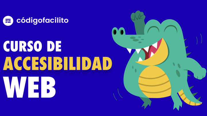 Curso accesibilidad web con cocodrilo animado