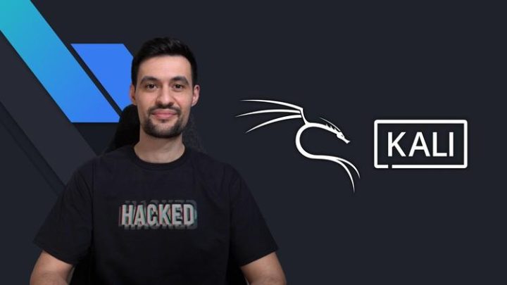 Hombre con logo de Kali Linux.