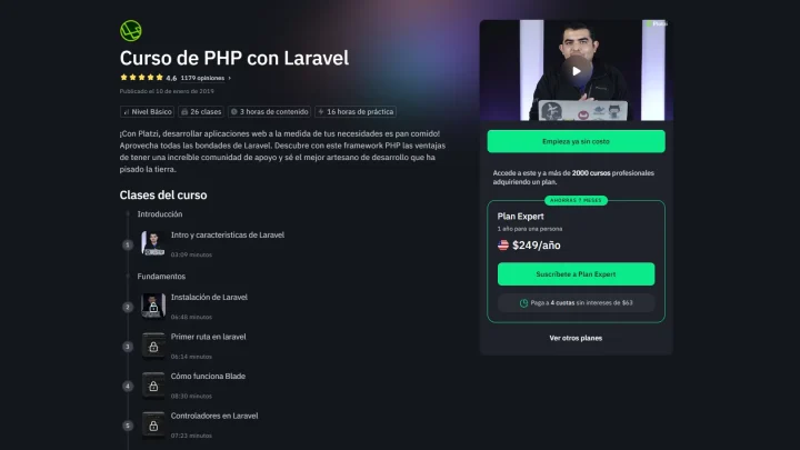 Curso PHP y Laravel en Platzi, aprende desarrollo web.