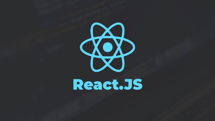 Logo de React JS sobre fondo oscuro